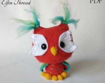 Elfin Thread- Ottis The Owl Amigurumi PDF Pattern, Crochet Colorful Owl Pattern