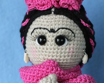 Elfin Thread - Friducha in Tehuana Dress Amigurumi Doll PDF Pattern (Crochet Typical Mexican Doll)