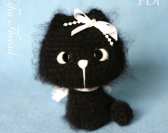 Elfin Thread - Fuzzy Mini Kitty Amigurumi PDF Pattern (Cat crochet PDF pattern)