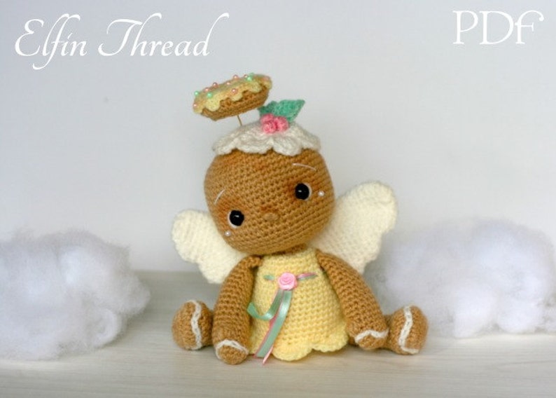 Elfin Thread Vintage Gingerbread Angel Cookie Amigurumi PDF pattern Gingerbread Crochet PDF Pattern image 3