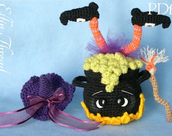 Elfin Thread -Halloween Witch Cauldron Amigurumi PDF Pattern (Crochet Witch Cauldron decor pattern)