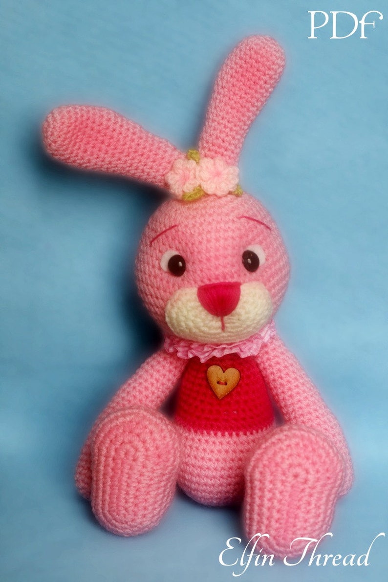 Elfin Thread Connie the Easter Bunny Amigurumi Pattern, crochet rabbit pattern PDF image 1