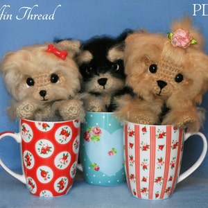 Elfin Thread- Cream, Coffee and Cookie The Yorkie Puppies Amigurumi PDF Pattern (Crochet Dog Pattern)