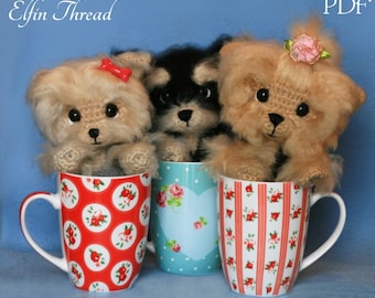 Elfin Thread- Cream, Coffee and Cookie The Yorkie Puppies Amigurumi PDF Pattern (Crochet Dog Pattern)