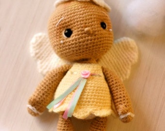 Hilo Elfin- Patrón PDF Amigurumi de galleta de ángel de pan de jengibre vintage (Patrón PDF de ganchillo de pan de jengibre)