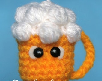 Elfin Thread - Baby Beer Amigurumi Llavero / Llavero Patrón PDF (Taza en miniatura- patrón Jar Kyring de cerveza)