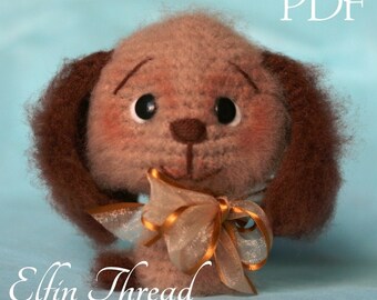 Elfin Thread Fuzzy Mini Dog Amigurumi PDF Pattern (dog amigurumi crochet pattern)