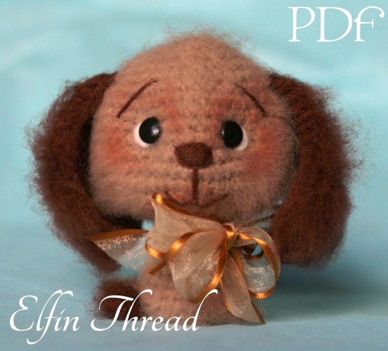 Elfin Thread Fuzzy Mini Dog Amigurumi PDF Pattern dog amigurumi crochet pattern image 1