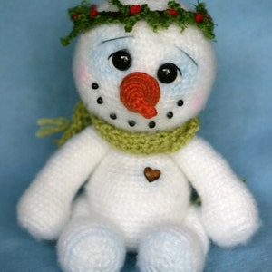 Elfin Thread Chubby snowman Amigurumi PDF Pattern Crochet Snowman pattern image 4