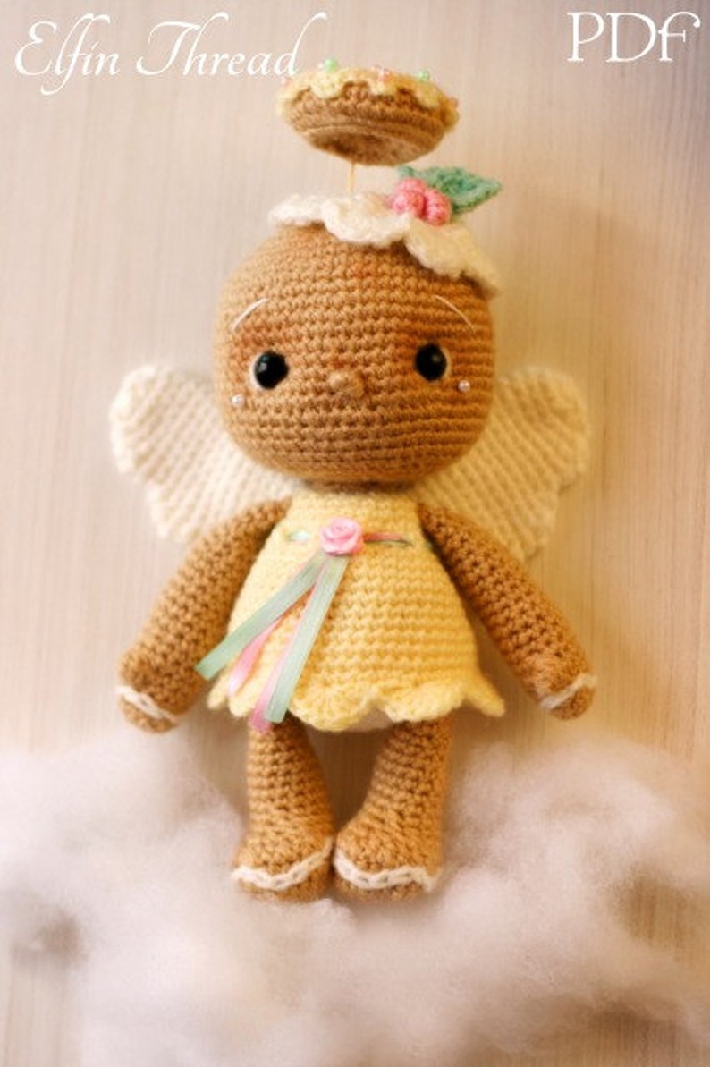 Elfin Thread Vintage Gingerbread Angel Cookie Amigurumi PDF pattern Gingerbread Crochet PDF Pattern image 5