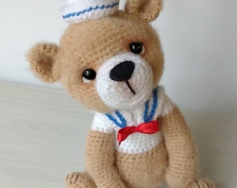 Elfin Thread- Bernard the Vintage Sailor Bear PDF Amigurumi Pattern (Crochet Teddy Bear Pattern)