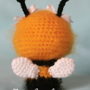 Elfin Thread MINI Fuzzy Bee Amigurumi PDF Pattern Mini fuzzy bee crochet pattern image 2