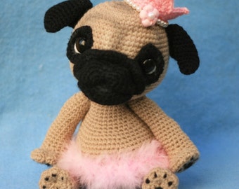 Hilo Elfin- Queency The Pug Puppy Amigurumi Patrón PDF (Crochet Pug Amigurumipattern)