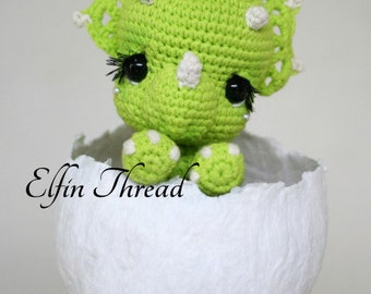 Elfin Thread- Tronco, the Chibi Triceratops