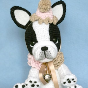 Elfin Thread- Gaspard the French Bulldog Clown PDF Amigurumi Pattern (Crochet French Bulldog)