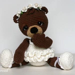 Elfin Thread- Bonbon, the Ballerina Bear Amigurumi PDF PAttern (Crochet Ballerina Bear)