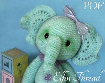 Hilo Elfin - Ella, el Patrón Amigurumi Elefante (patrón PDF Elefante de crochet)