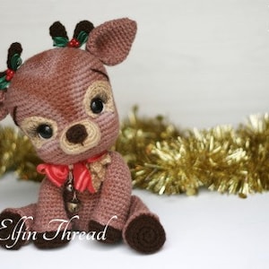 Elfin Thread- Ritva, the Christmas Reindeer PDF Amigurumi Pattern (Reindeer Crochet Pattern)