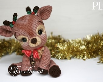 Elfin Thread- Ritva, the Christmas Reindeer PDF Amigurumi Pattern (Reindeer Crochet Pattern)