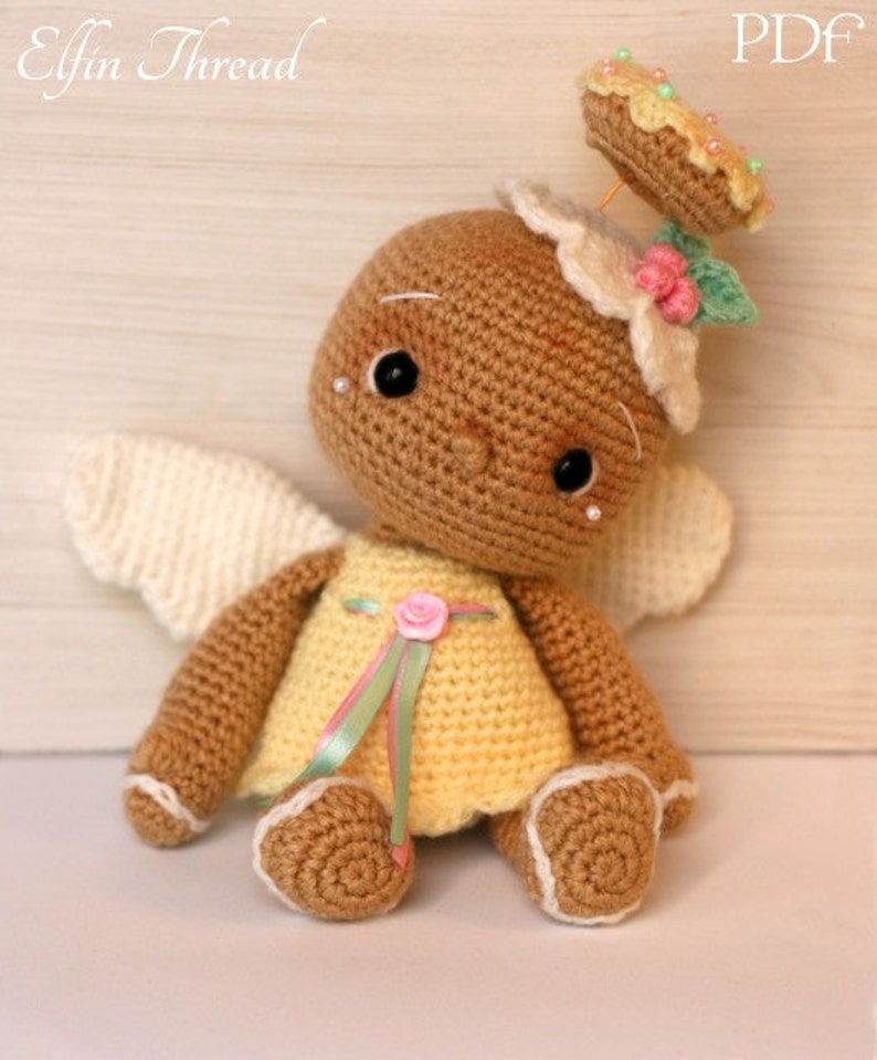 Elfin Thread Vintage Gingerbread Angel Cookie Amigurumi PDF pattern Gingerbread Crochet PDF Pattern image 4