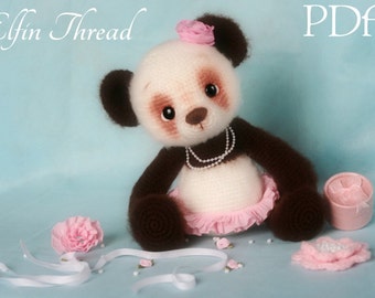 Elfin Thread - Panda Bear Amigurumi PDF Pattern ( Crochet Panda Bear pattern)