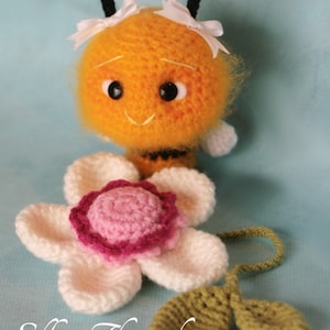 Elfin Thread MINI Fuzzy Bee Amigurumi PDF Pattern Mini fuzzy bee crochet pattern image 1