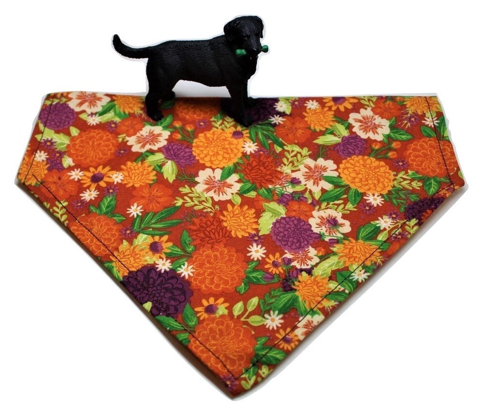 Autumn Bandanas for Dogs, Fall Puppy Bandana, Chrysanthemum Kerchief
