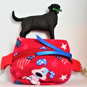 Dog First Aid Kit, Pet 1st aid, Canine Hiking, Backpack Accessory, Puppy Travel Kit, Bandage, styptic pencil, tweezers, glove Patriotic Dog