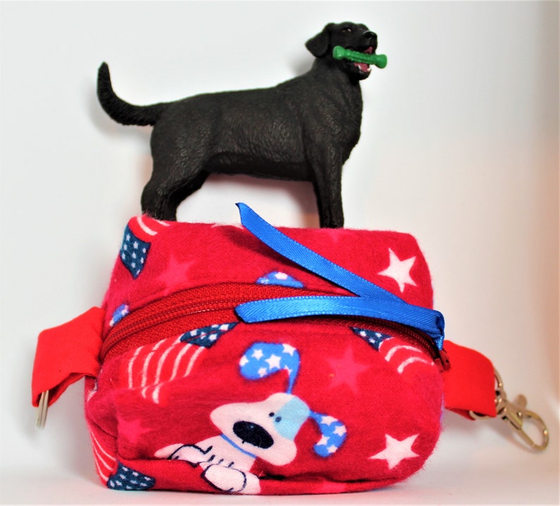 Dog First Aid Kit, Pet 1st aid, Canine Hiking, Backpack Accessory, Puppy Travel Kit, Bandage, styptic pencil, tweezers, glove Patriotic Dog