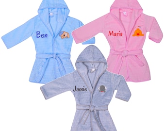 Cuddly bathrobe children with names embroidered poncho birthday, christening gift