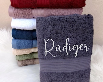 Handdoek met naam, gepersonaliseerde handdoek, geborduurde handdoek, badhanddoek met naam, handdoek met borduurwerk, verjaardagscadeau, badhanddoek