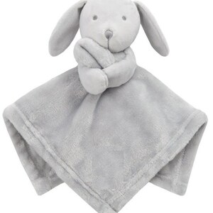 Doudou bébé lapin avec prénom brodé gris rose bleu clair naissance baptême cadeau doudou doudou personnalisation garçon fille garçon image 4