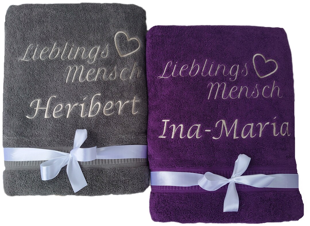 Handtuch Lieblingsmensch mit Namen bestickt 50 x 100 cm Händehandtuch
