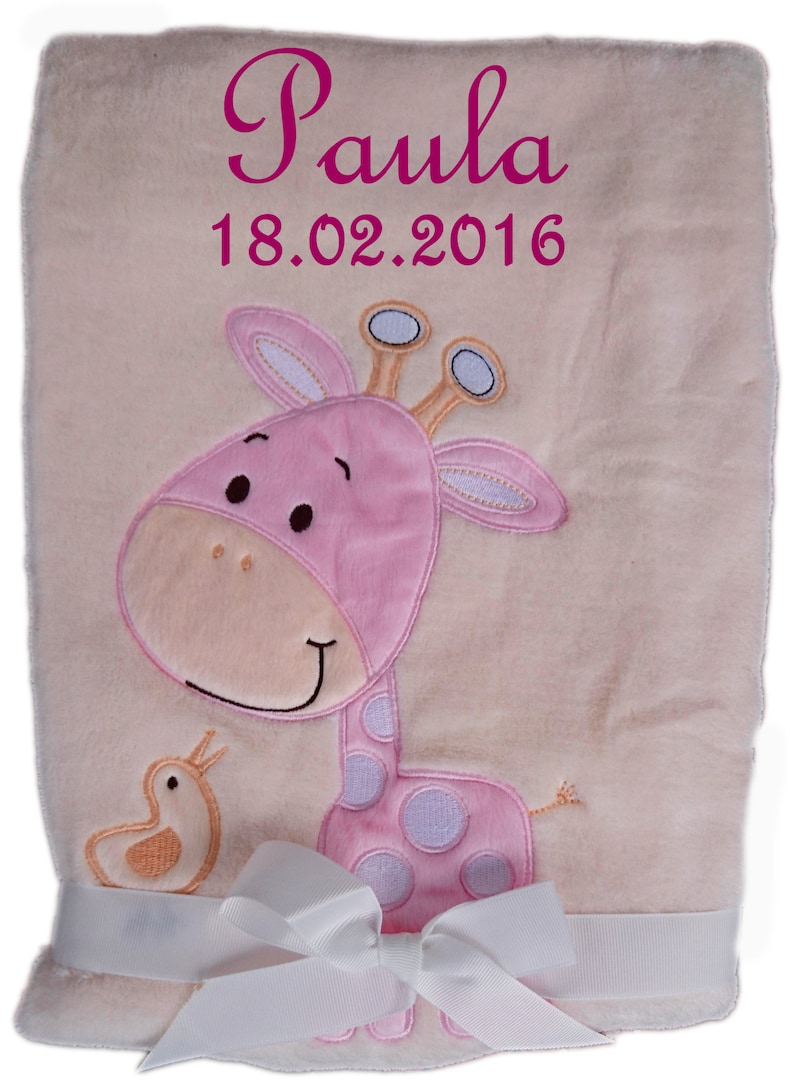 Handgefertigte Geburtsschleife Mit Kreuzstich - Rosa Babyschleife Mit Teddy