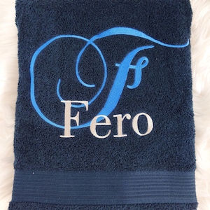 Towel initial with name embroidered gift birthday hand towel with embroidery letters monogram personalized bath towel shower towel