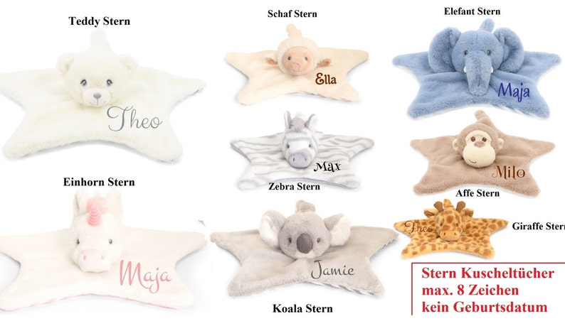 Baby cuddly blanket SELECTION embroidered with name personalized gift baptism birth many motifs colors cuddly blanket comforter image 9