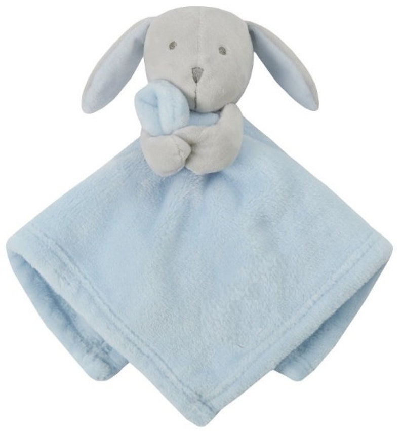 Doudou bébé lapin avec prénom brodé gris rose bleu clair naissance baptême cadeau doudou doudou personnalisation garçon fille garçon image 5