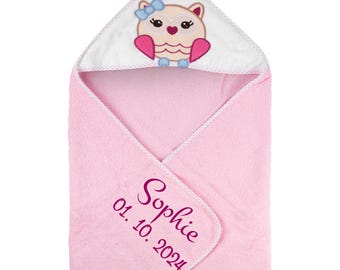 baby hooded towel with name, personalized baby towel, bab gift with name, personalized baby gift for boys and girl, present for birth, dino