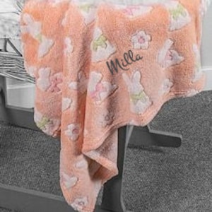 Baby blanket rabbit rabbit blanket with name embroidered gift baby baptism birth Easter Easter bunny children Easter