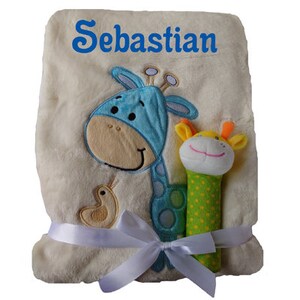 Babydecke Mit Namen Bestickt – Kuschelweich 75x100 Cm, Persönliches Geschenk Zur Geburt