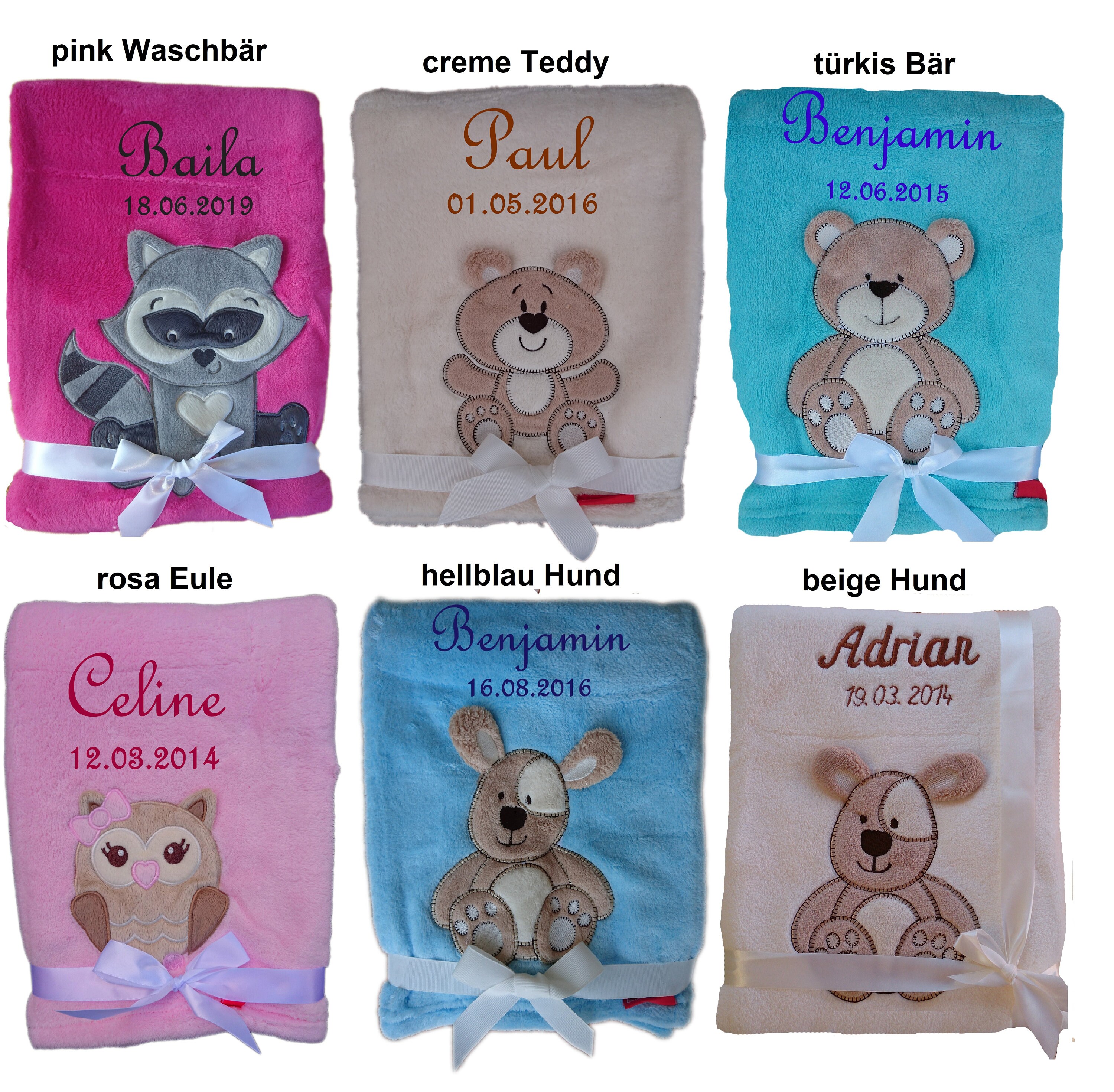Babydecke Mit Namen Bestickt 76x102 Cm