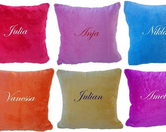 Cuddly pillow embroidered with name gift