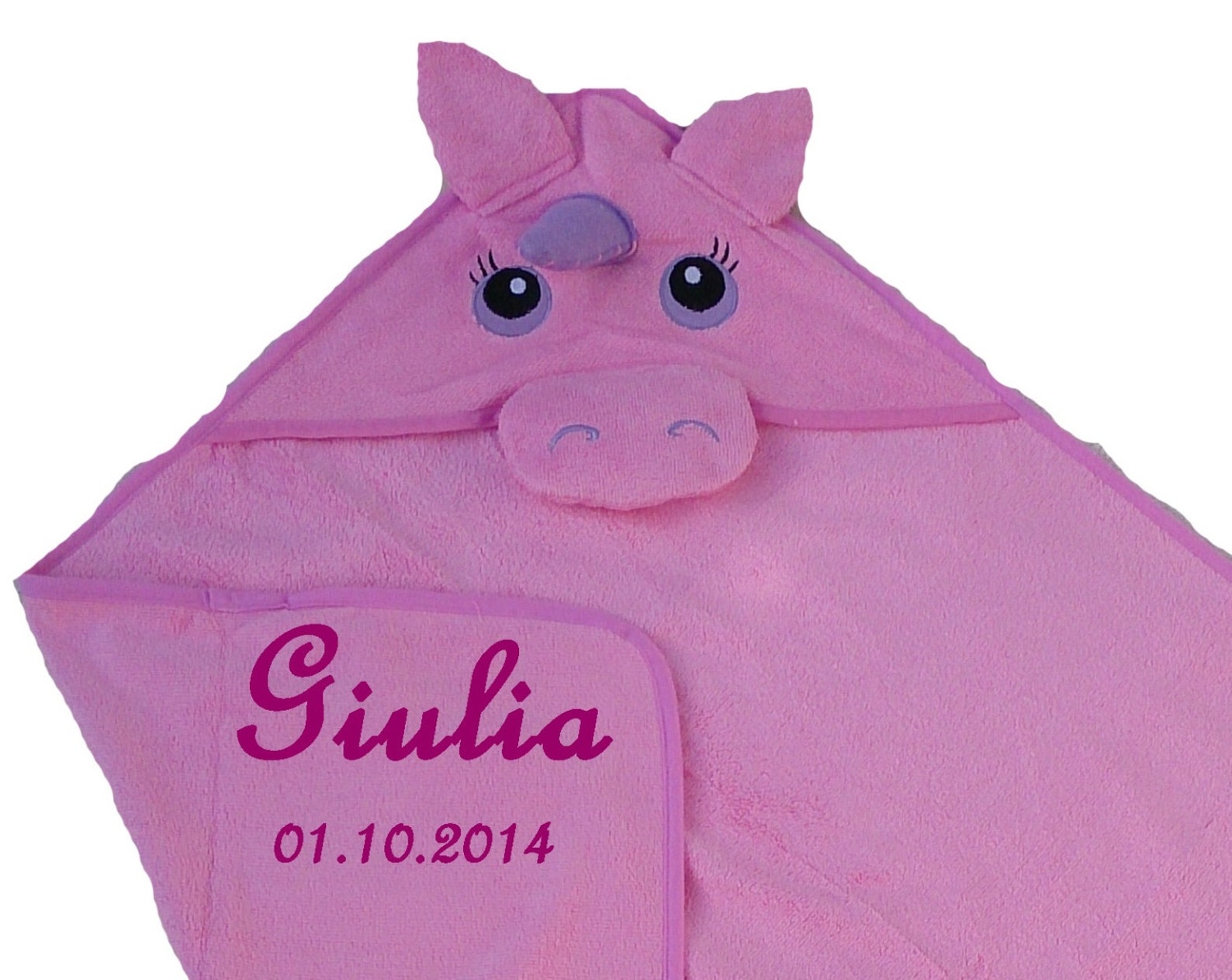 Baby Hooded Towel Funny Faces With Names Embroidered Hooded Etsy