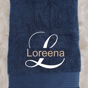 Towel initial with name embroidered gift birthday hand towel with embroidery letters large personalized bath towel washcloth
