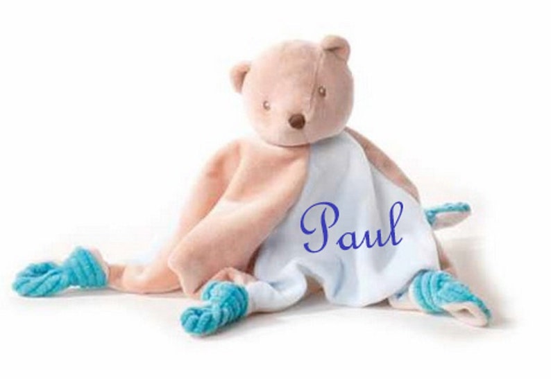 Baby cuddle cloth Teddy with name embroidered baptism