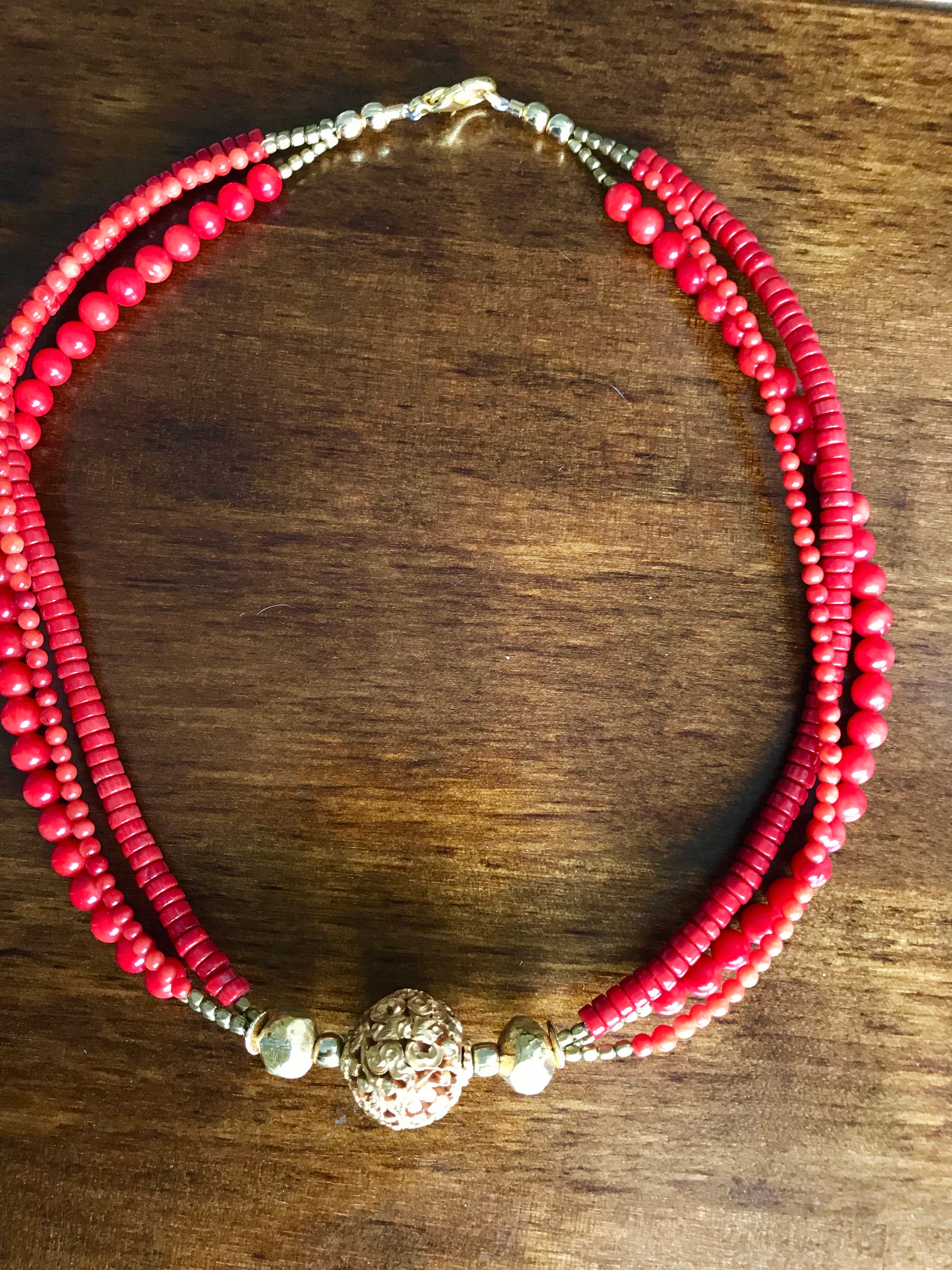 Coral jewellery Coral necklace Tibetan necklace Tibetan Etsy