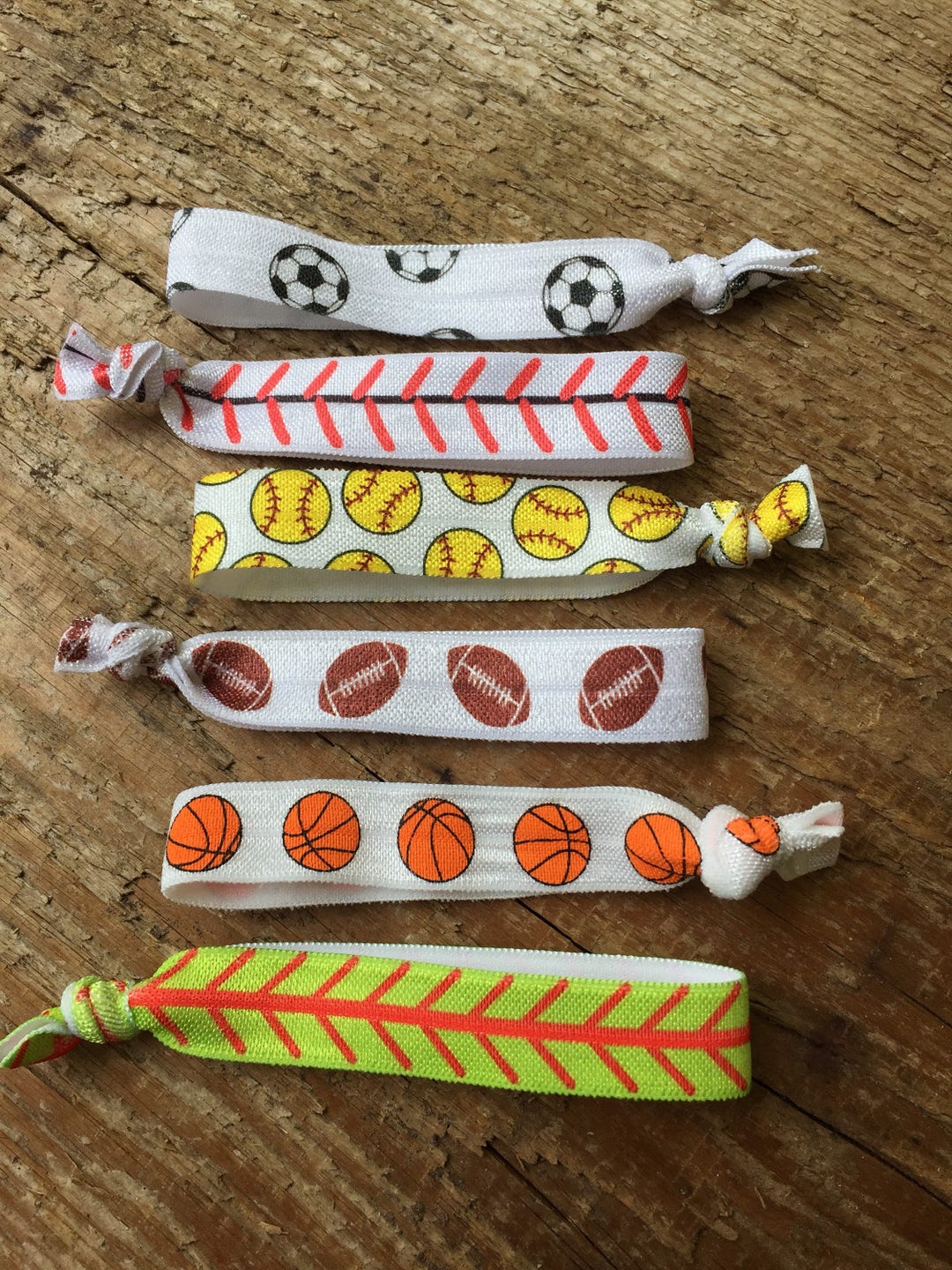 Sports Hair Ties// Basketball Soccer Baseball Hairtie// Etsy