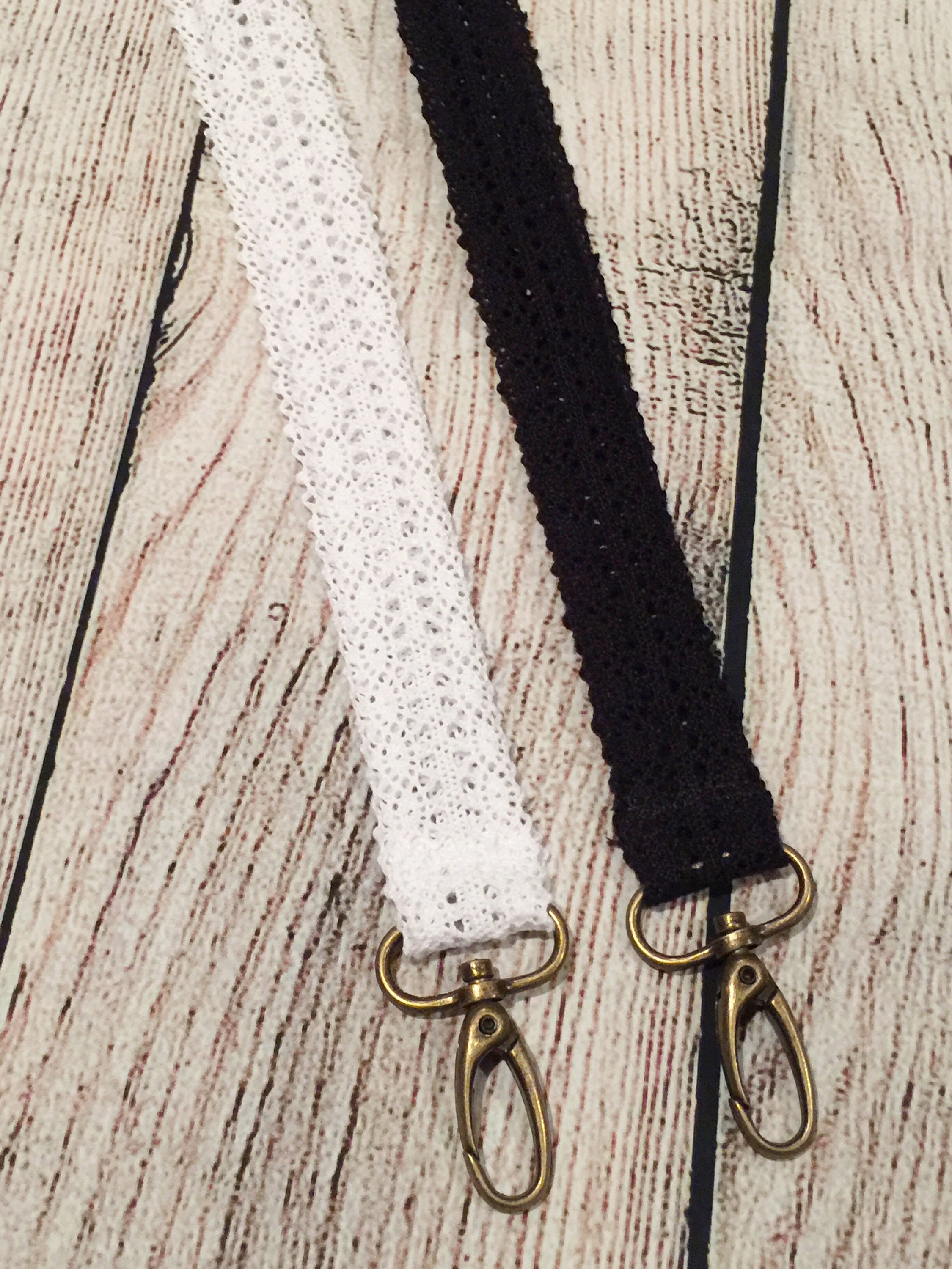 Lace Lanyard Boho Lanyard Black lace lanyard white lace | Etsy