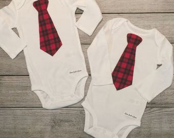 lumberjack baby bodysuit, 6-12mo tie shirt baby,hipster baby, baby boy gift, Sample Sale