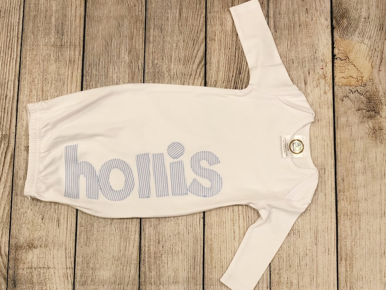 seersucker baby gown